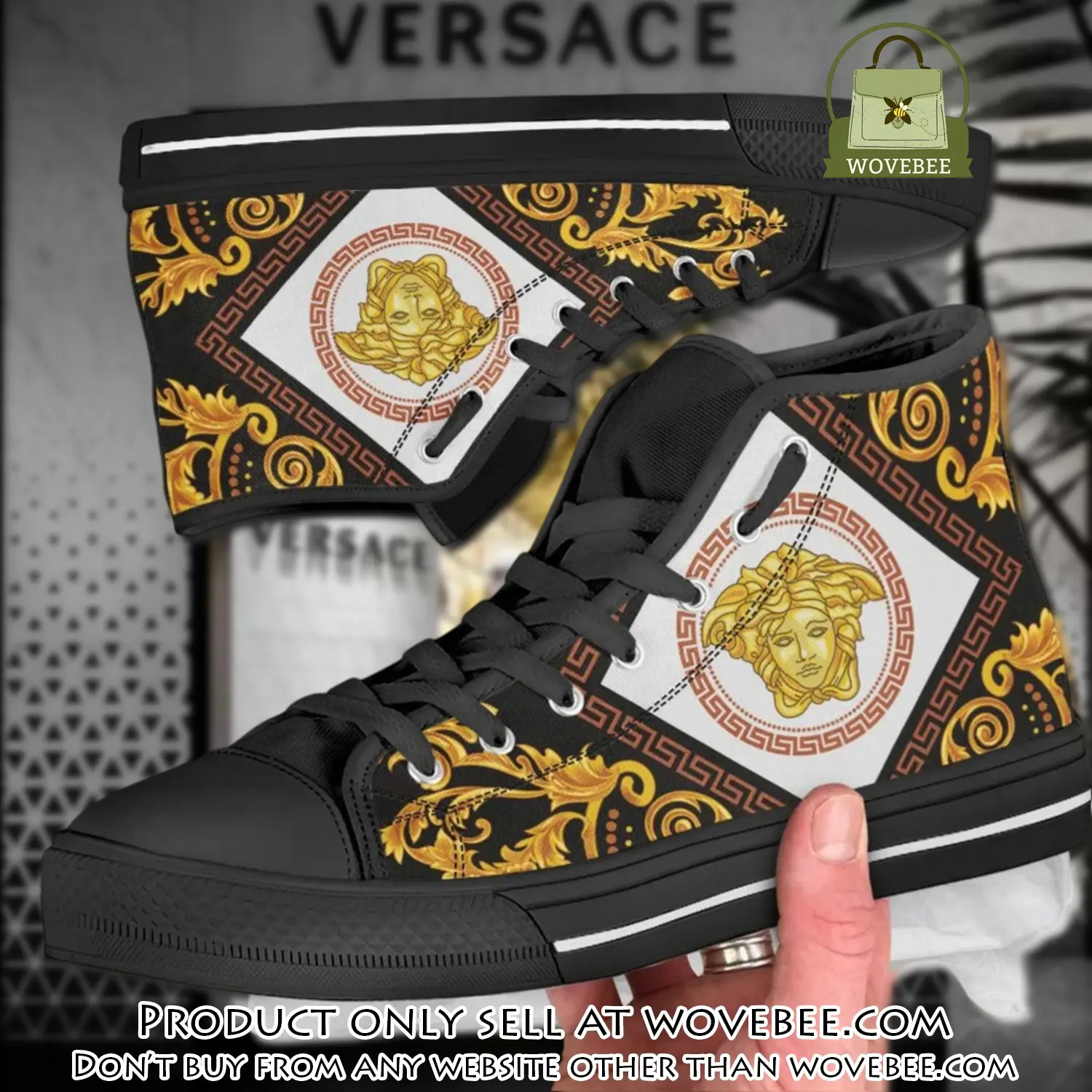 Versace logo medusa high top canvas shoes luxury brand gifts for men women wvb5337093